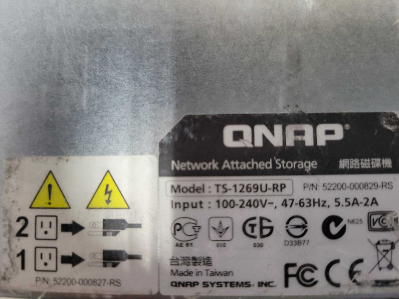 QNAP TS-1269U-RP 12 BAY NAS with 2x 8TB Hard drives _