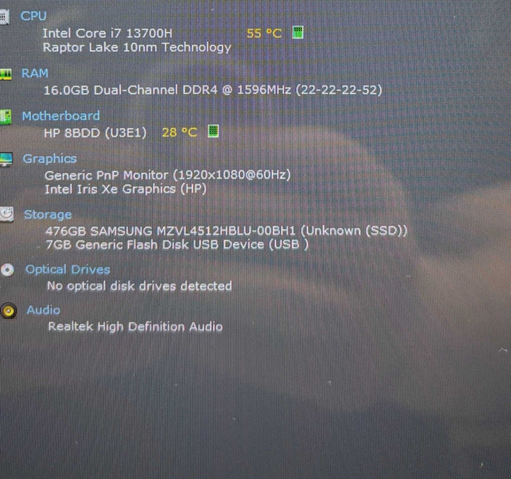 HP ENVY 17 i7-13700H@2.4GHz 16GB RAM 512GB SSD No Power Adapter READ!  Lap200