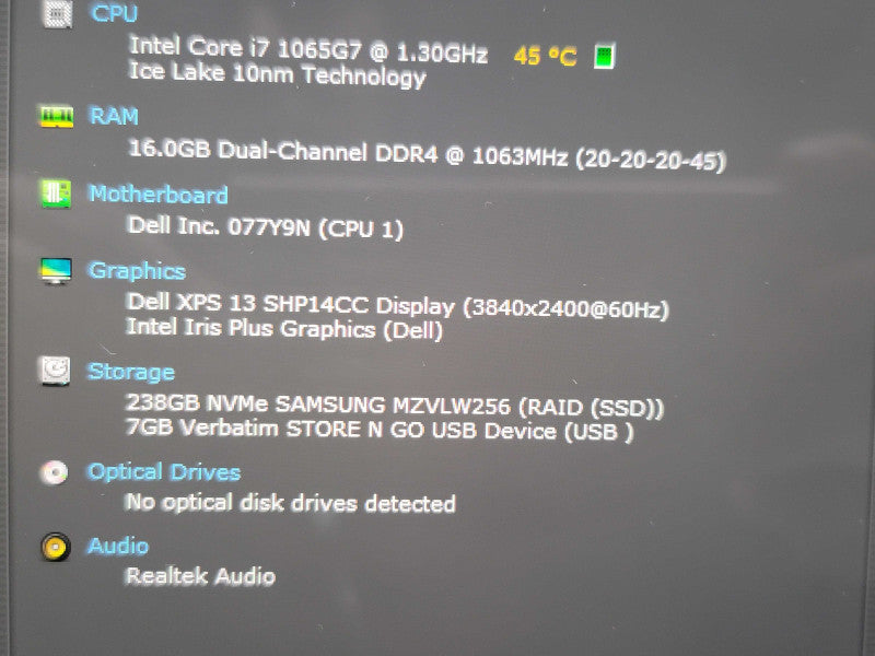 Dell XPS 13 9300 i7-1065G7 16GB RAM 256GB SSD 4K TOUCH β Lap200