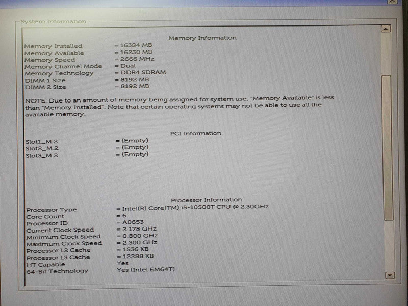 Dell OptiPlex 7080 Micro i5-10500T @ 2.3GHz 16GB RAM - No HDD