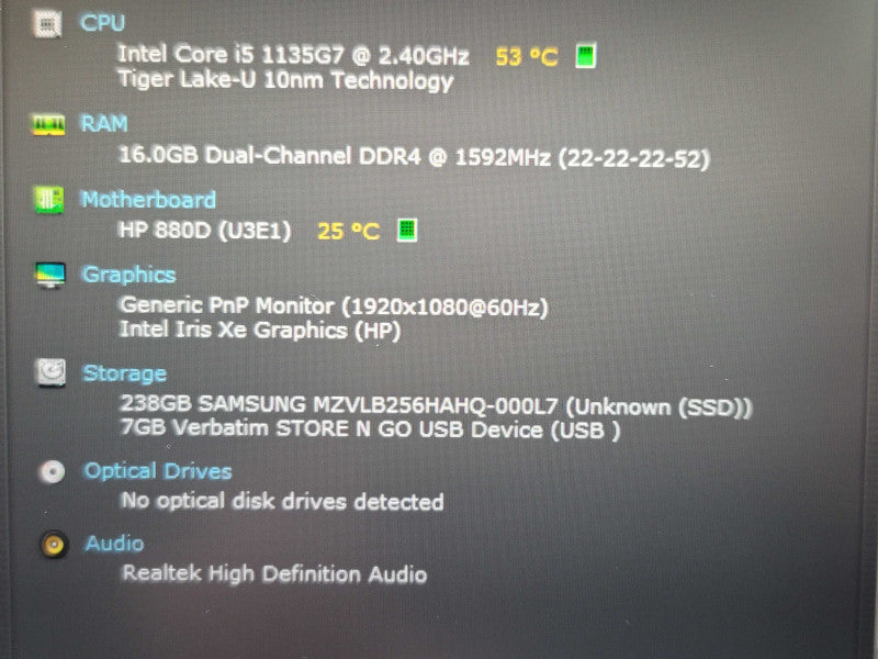 HP EliteBook 840 G8 i5-1135G7 16GB RAM 256GB SSD β Lap200
