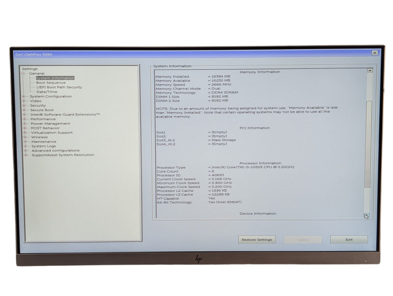 DELL OptiPlex 3090 Intel Core i5-10505 16GB RAM & 256GB NVMe  -