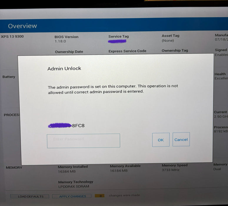 Dell XPS 13 9300 TOUCH i7-1065G7 16GB RAM BIOS Locked For Parts/Repair READ  Lap200