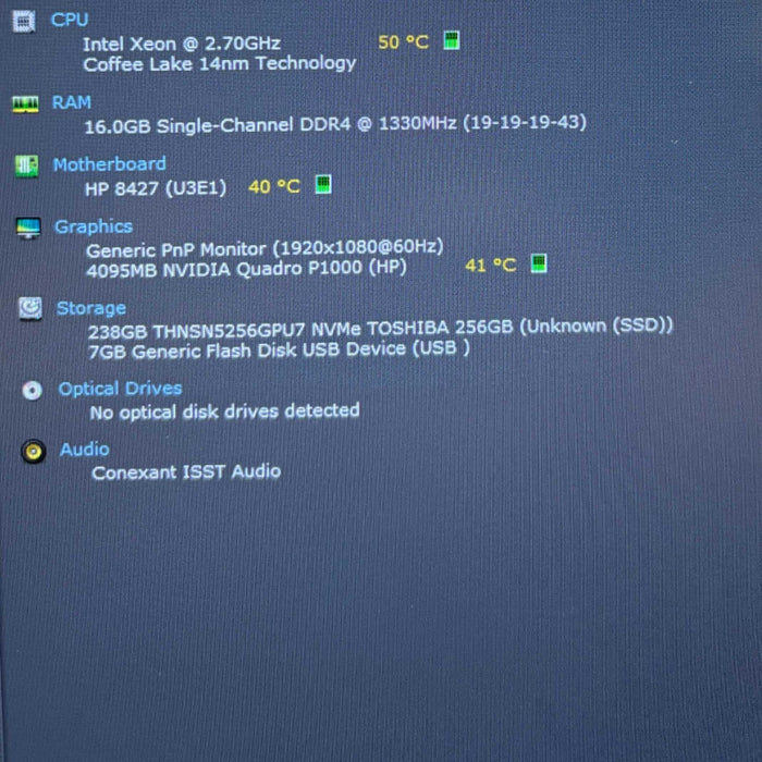 HP ZBook Studio G5 XEON E-2176M QUADRO P1000 4GB GPU 16GB 256SSD READ! Q Lap200