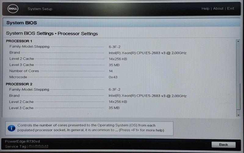 Dell PE R730xd 2U 26x2.5", 2x Xeon E5-2683v3, 128GB DDR4, H730 Mini, 2x750W