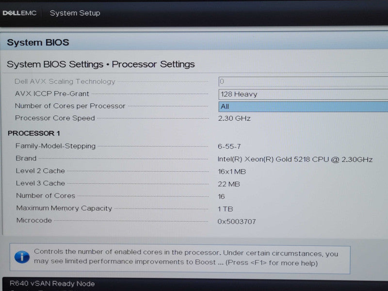 Dell PE R640 SAN Ready Node, 1x Xeon Gold 5218 2.3Gz, 96GB, HBA330 Mini SEE _