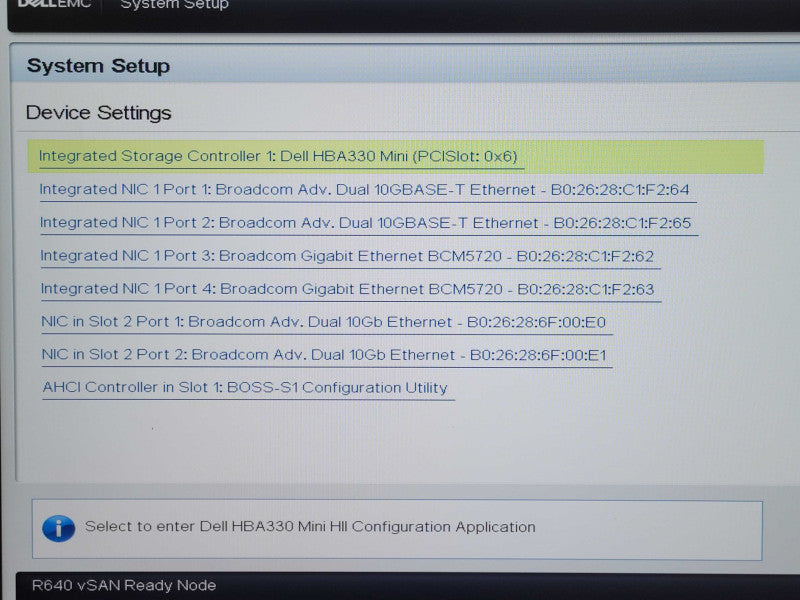 Dell PE R640 SAN Ready Node, 1x Xeon Gold 5218 2.3Gz, 96GB, HBA330 Mini SEE _
