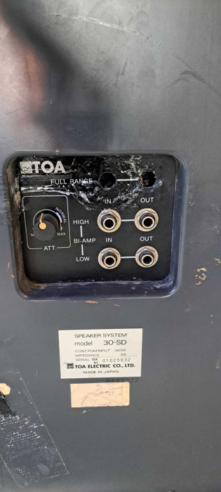 Pair Of TOA 30‑SD 360 W Pro PA Speaker | READ