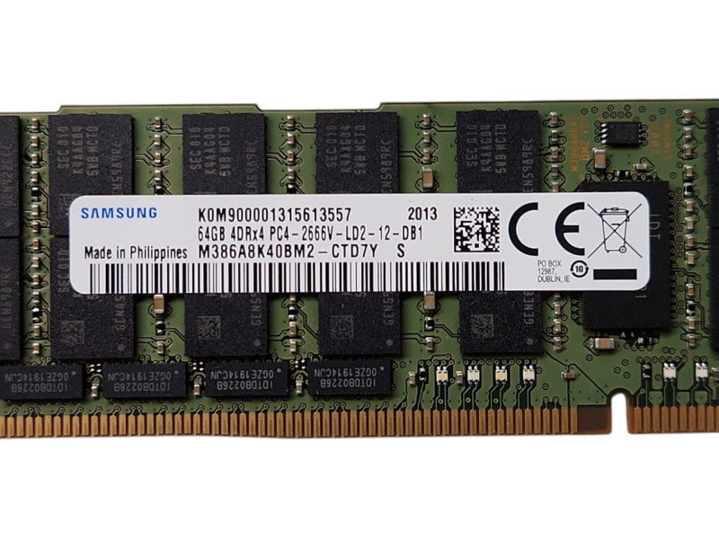 Samsung 64GB 4DRx4 PC4-2666V-LD2-12-DB1, DDR4 Server Memory Q