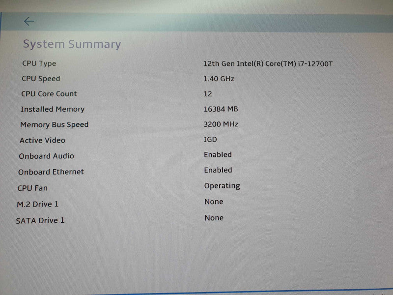 Lenovo Thinkcentre M70q Gen 3 USFF i7-12700T 1.4GHz 16GB RAM - No HDD