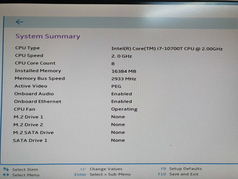 Lenovo ThinkStation P340 USFF Intel i7-10700T 2.00GHz 16GB RAM - NO HDD Q