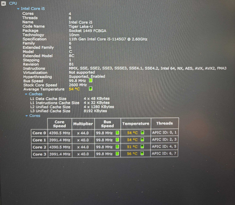 Dell Latitude 3520 Core i5-1145G7@2.6GHz 16GB RAM 256GB SSD READ  Lap200
