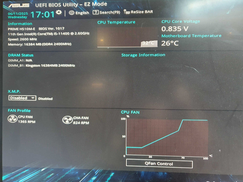 Custom PC SFF PRIME H510M-E i5-11400 2.6GHz 16GB RAM - No HDD