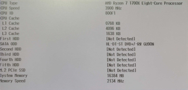Dell Inspiron 5675 - Ryzen 7 1700x @ 3.9GHz, 16GB DDR4, NO GPU/HDD