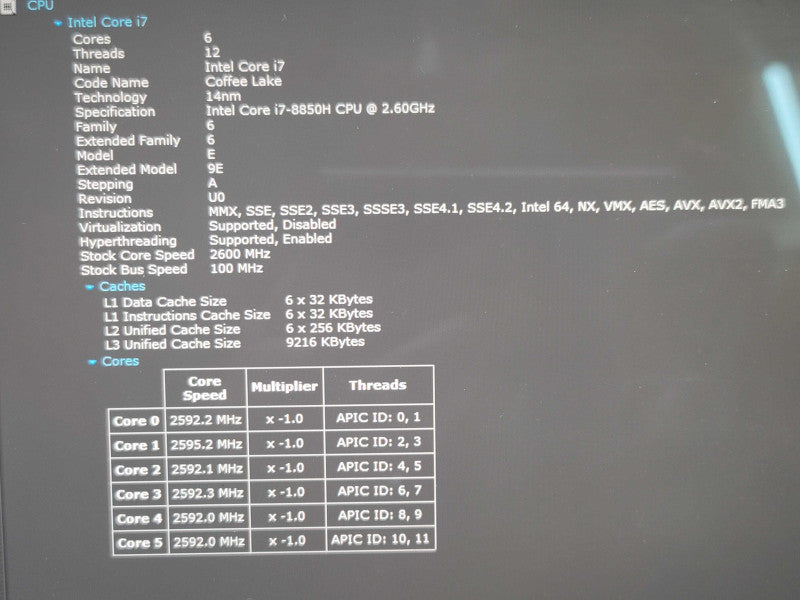 Dell Precision 5530 i7-8850H 16GB DDR4 Quadro P1000 256GB SSD  β Lap200
