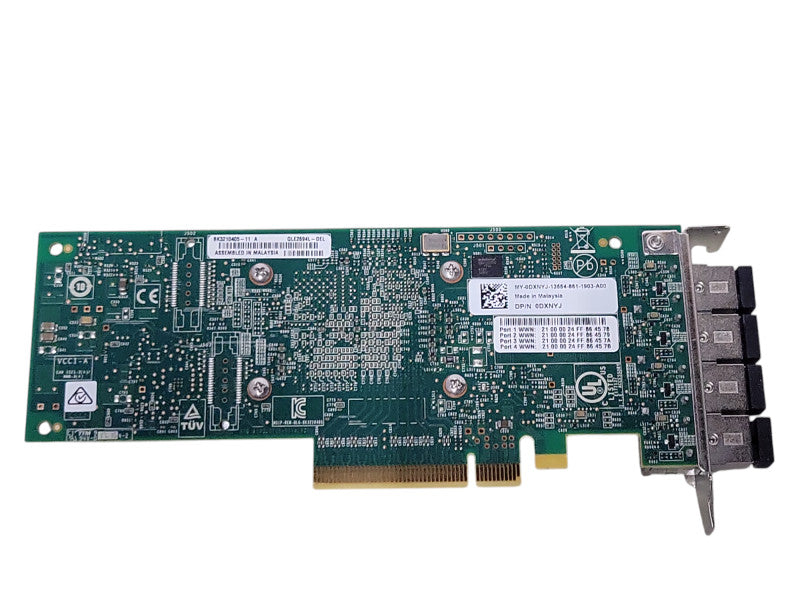 Dell QLogic QLE2694L-DEL Quad Port 16Gbps Fibre Channel LP Host Bus Adapter _