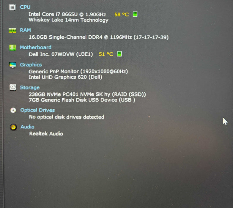 Dell Latitude 7400 Core i7-8665U@1.9GHz 16GB RAM 256GB SSD READ!  Lap200