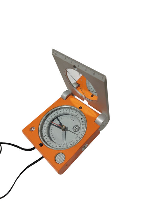 FREIBERGER Geologist's Compass with Mirror ( cracked ) & Leather Case  =