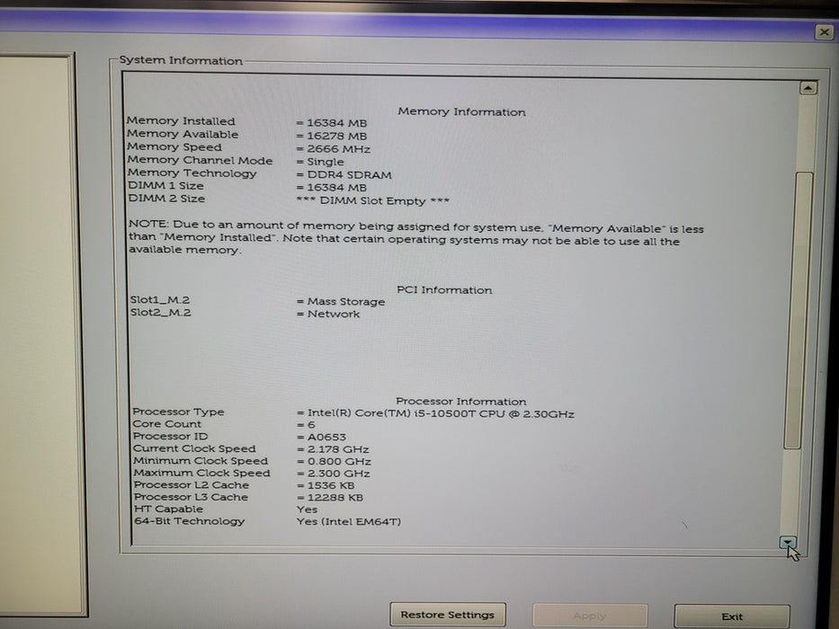 Dell OptiPlex 3080 i5-10500T @2.30GHz 16GB DDR4 256GB NVme