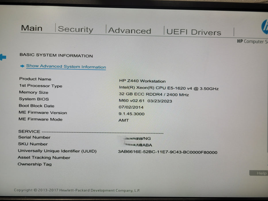 HP Z440 | Xeon E5-1620 v4 @3.50GHz 32GB DDR4 |NO HDD