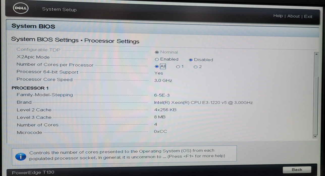 Dell PowerEdge T130 | Xeon E3-1220 v5 @ 3.00GHz 16GB DDR4 | NO HDD