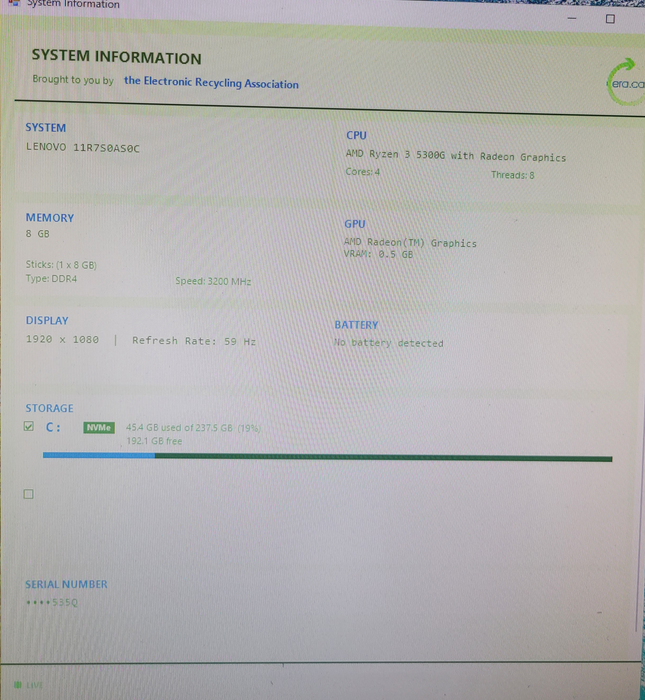 Lenovo ThinkCentre M75s Gen2 | Ryzen 3 5300G @4.0GHz 8GB DDR4 256GB SSD