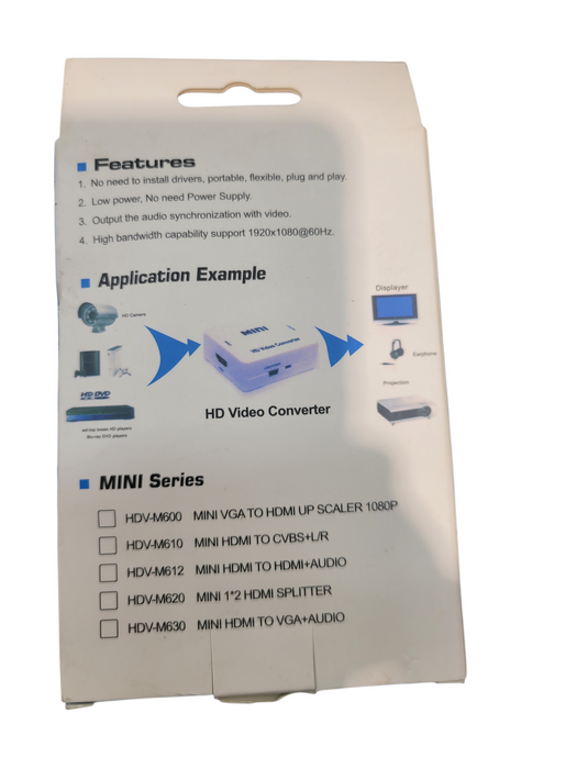 Mini HDMI2AV HD Video Converter - 1080P HDMI to AV RCA
