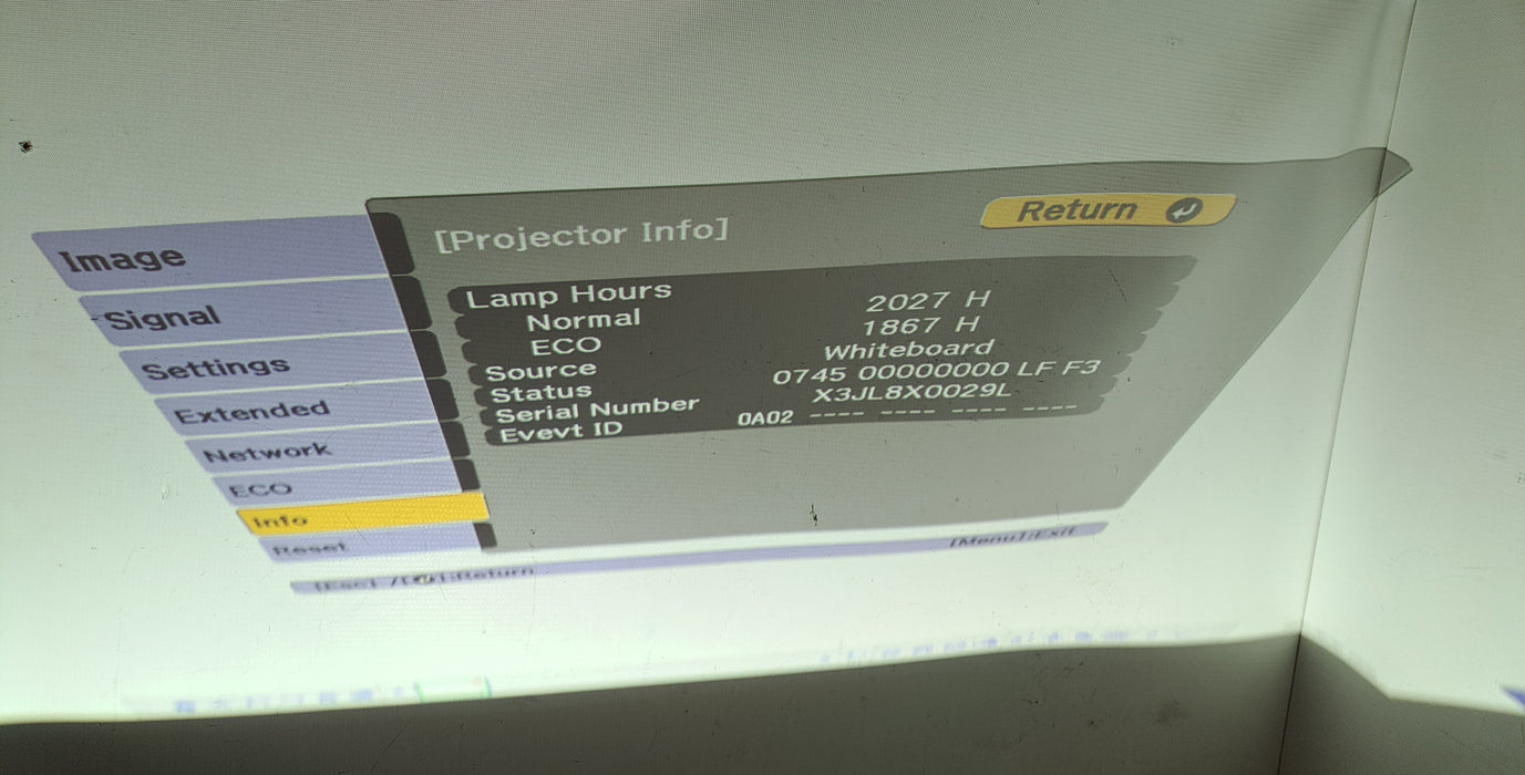 Epson BrightLink Pro 1450Ui WUXGA 3LCD Projector - 3900 Lamp Hours *No Remote*