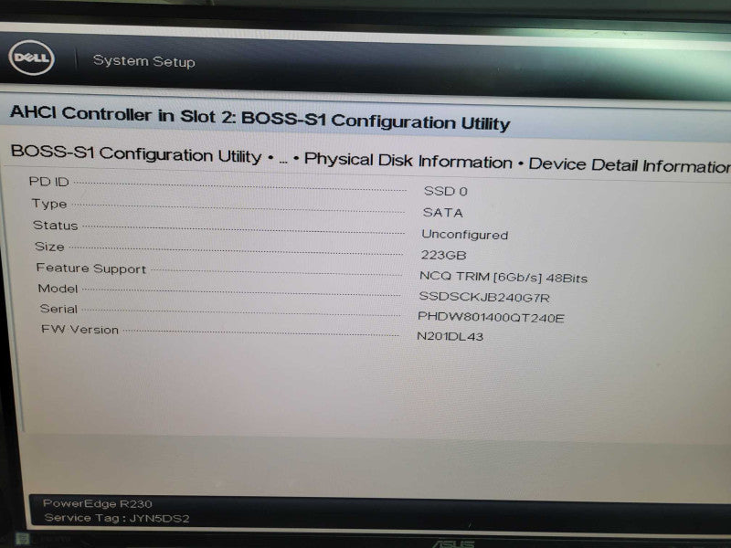 Dell Boss-S1 M.2 2280 PCIe Storage Controller 2x 240GB SSD P/N: 0JV70F  %