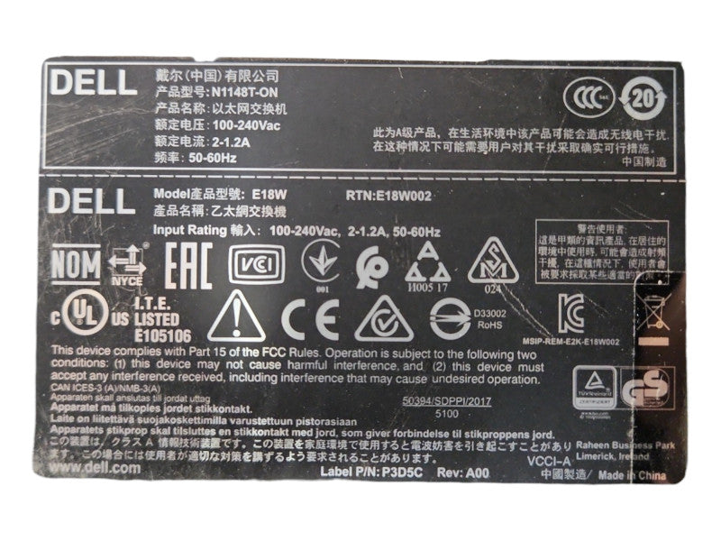 Dell PowerSwitch N1148T-ON 48 Port Gigabit Managed Network Switch