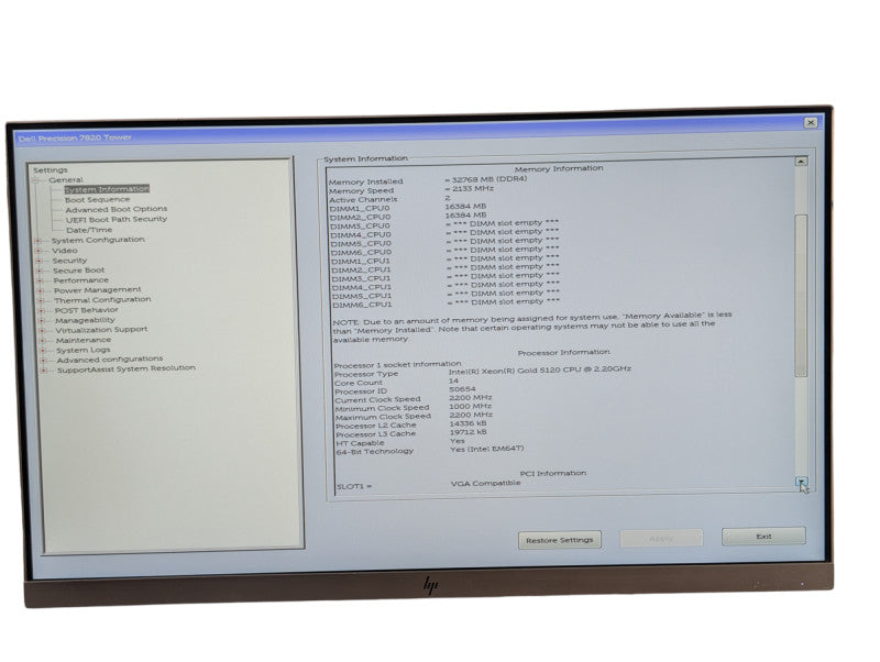 DELL Precision 7820 Intel Xeon Gold 5120 32GB RAM AMD FirePro W8100 8GB GPU -