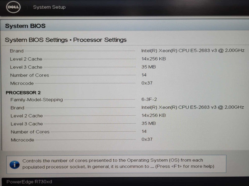 Dell PE R730xd 2x Xeon E5-2683v3 64GB DDR4 H730 Mini 6x 900GB HDDs 2x PSU _