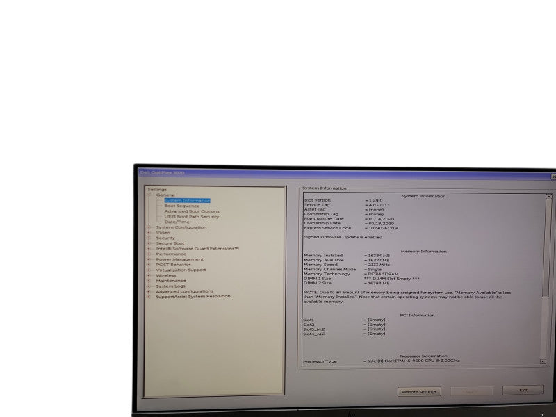 Dell OptiPlex 3070 SFF i5 - 9500 @ 3.00GHz 16GB DDR4 Ram  Qθ