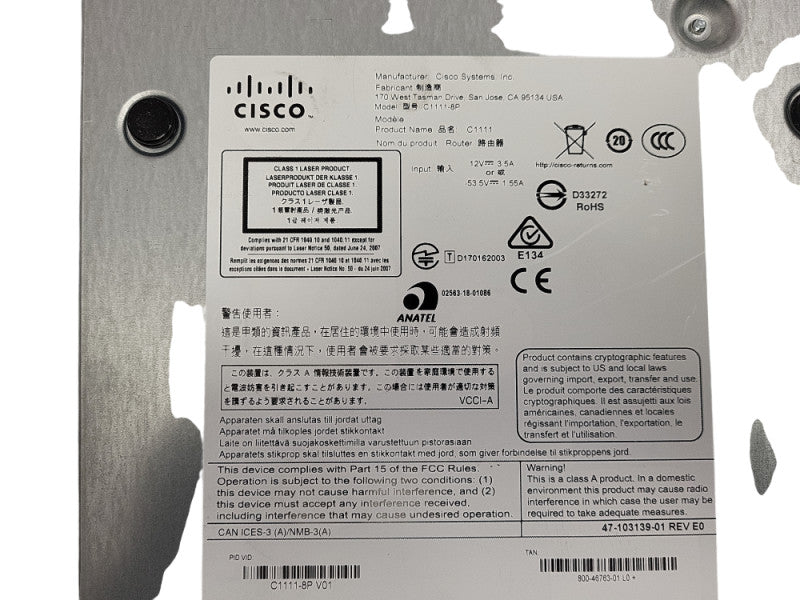 Cisco C1111-8P Series Integrated Services Router No AC Q$