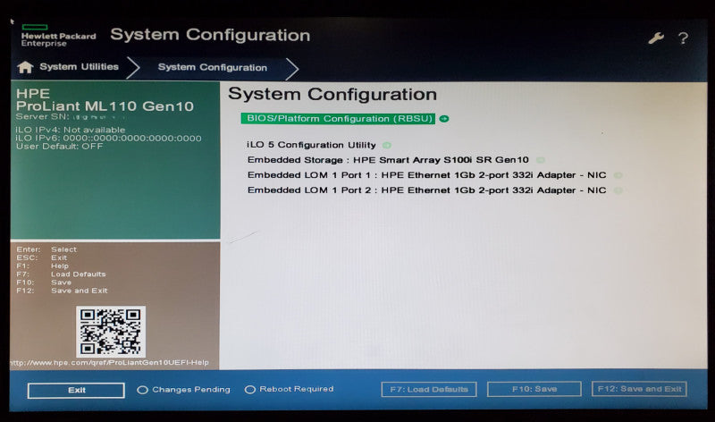 HP ProLiant ML110 Gen10 Xeon Silver 4208 32GB DDR4 S100i SR Gen10 - No HDD