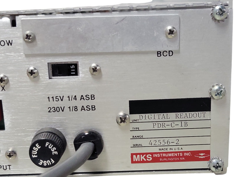 MKS Instruments PDR-C-1B Power Supply and Digital Readout, READ _