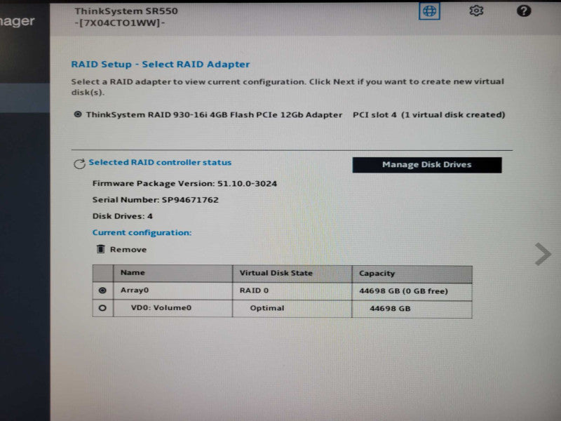 Lenovo TS SR550 1x Xeon Bronze 3104 1.70GHz 64GB, 930-16i, 4x 12TB SAS HDDs _
