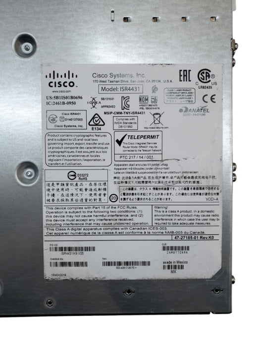 Cisco ISR4431/K9 v05 4400 Series Integrated Services Router + ES2-4 Module