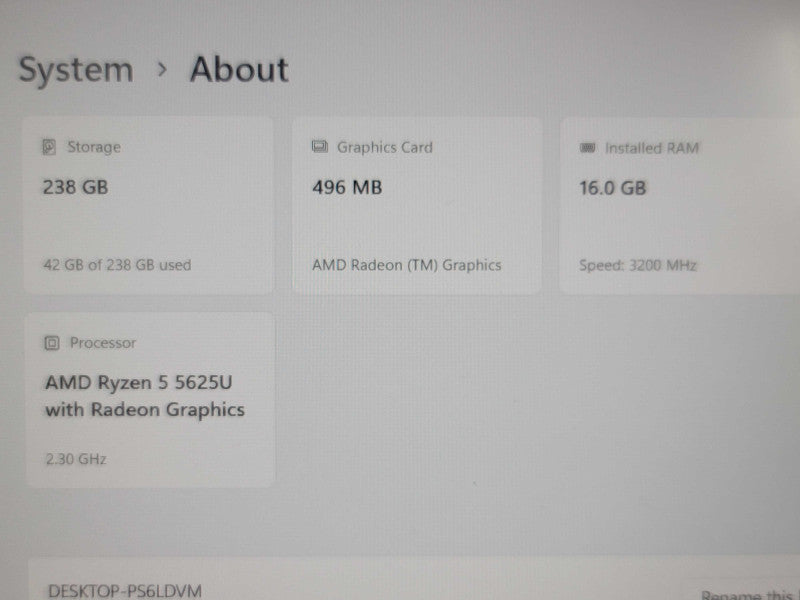 HP ProBook 455 G9 Ryzen 5 5625U 16GB DDR4 256GB SSD  β Lap200