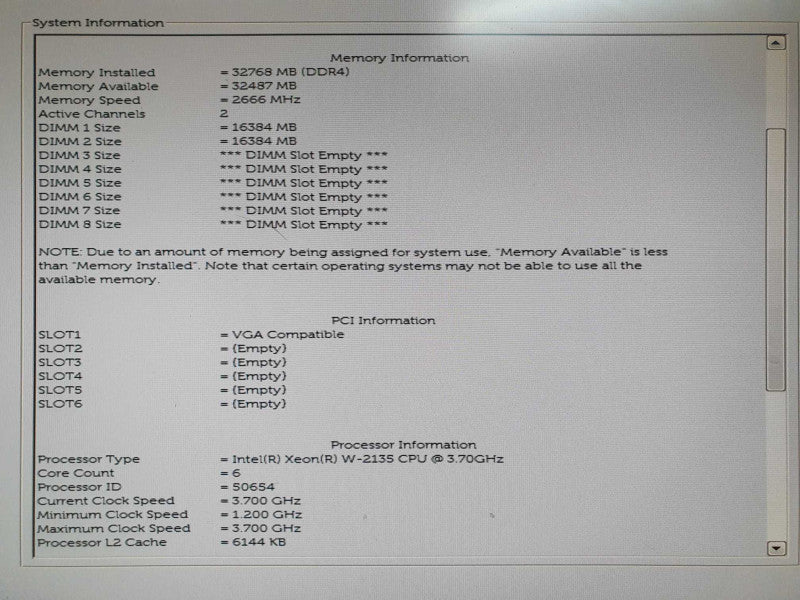Dell Precision T5820 Quadro K2000 Xeon W-2135 3.7GHz 32GB RAM - No HDD/OS