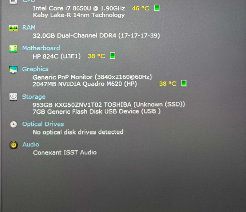 HP ZBook x2 G4 4K TOUCH i7-8650U QUADRO M620 2GB GPU 32GB RAM 1TB SSD READ!  Lap200