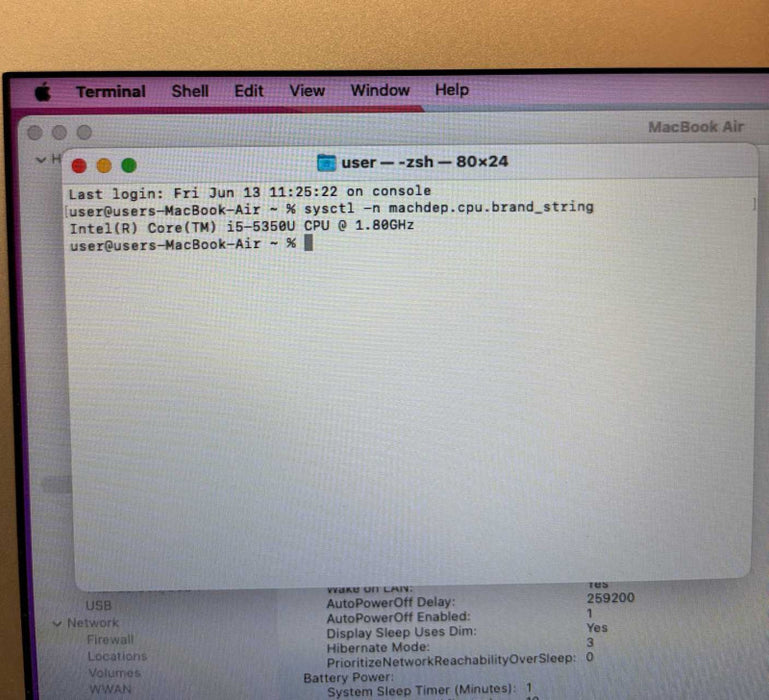 Apple MacBook Air 13" 2017 i5-5350U 8GB RAM 256GB SSD