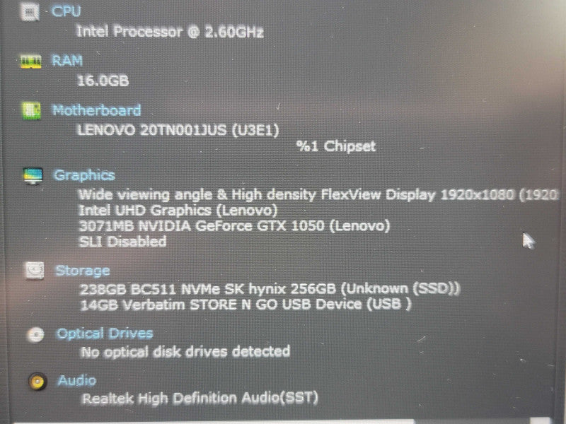 Lenovo ThinkPad T15p i7-10750H  GTX 1050 16GB DDR4 256GB SSD  β Lap200