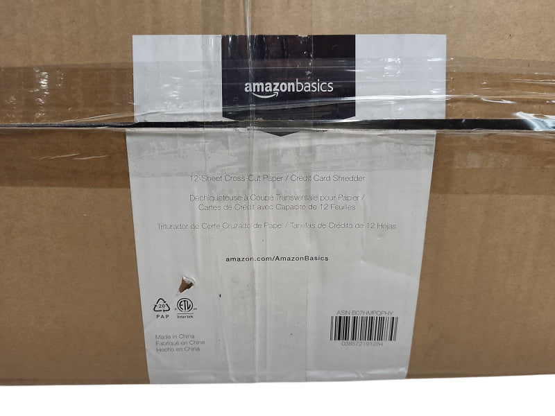 Amazon Basics 12 Sheet Cross Cut Paper and Credit Card Home Office Shredder $
