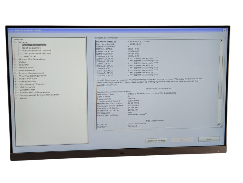 DELL Precision 7820 Intel Xeon Gold 5120 64GB RAM AMD FirePRO W7100 8GB GPU -