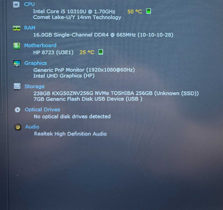 HP EliteBook 840 G7 Core i5-10310U@1.7GHz 16GB RAM 256GB SSD  Lap200