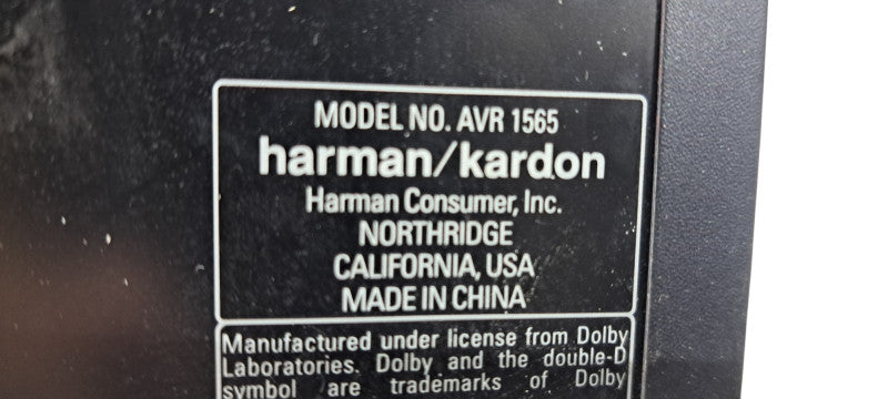 Harman Kardon AVR 1565 AM/FM 5.1 Channel Audio/Video Receiver