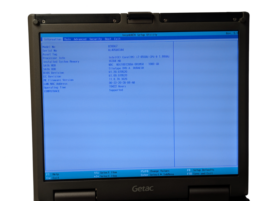 Getac B300 G7 Rugged Laptop Intel Core i7-8550 16GB RAM 1TB SSD  - Lap200