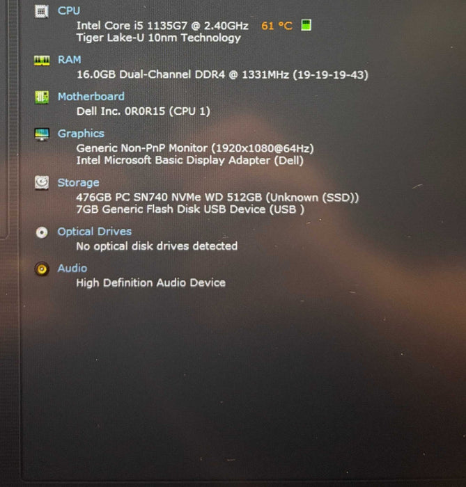 Dell Vostro 3420 Core i5-1135G7@2.4GHz 16GB RAM 512GB SSD  Lap200
