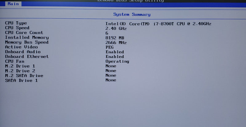 Lenovo ThinkStation P320 Tiny i7-8700T@2.4GHz 8GB Quadro P600 NO-HDD/SSD